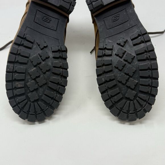 Skechers Logger Boots Womens 6.5 Brown Leather Chunky Heel Y2K Biker 47808 - Picture 16 of 16